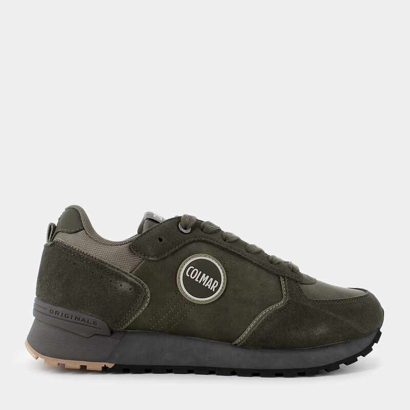 Colmar Sneaker Uomo Travis Authentic 063 – Verde/Beige/Grigio – Pelle Scamosciata E Tessuto, Suola Running