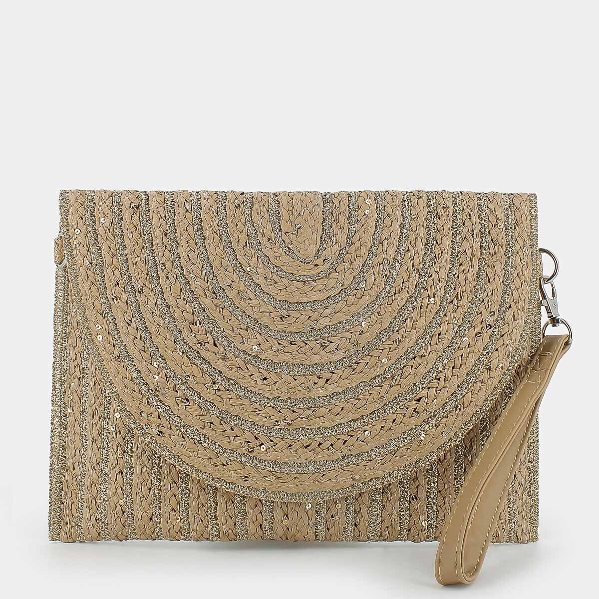 Clutch Sheen da Donna, beige